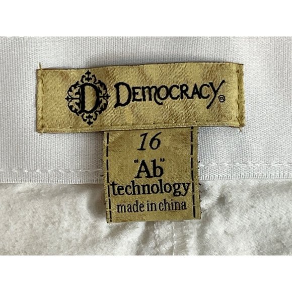 Democracy Women's Capris Pants "Ab Technology" 16 White Cotton - Picture 4 of 6
